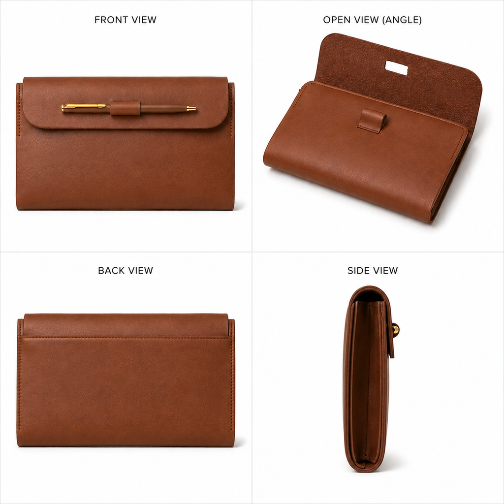 OE003 - Leather Folder with Pen Holder
